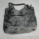 DSC055331 Black leather handbag mildew treated and restored.
