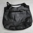 DSC055431 Black leather handbag mildew treated and restored.