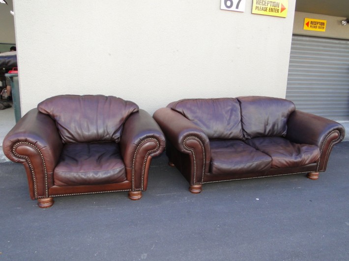 Faded Kudu Leather Lounge Suite, How To Repair Sun Damaged Leather Sofa